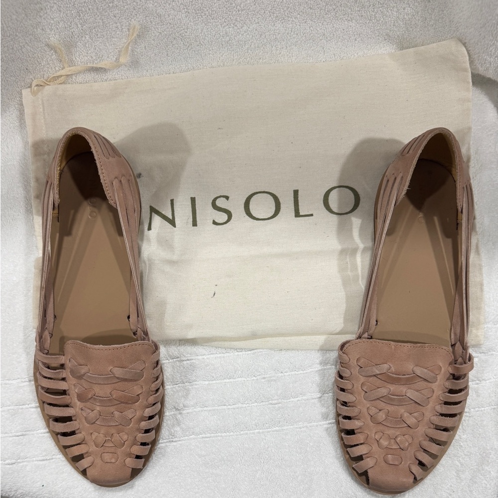 Nisolo Women's Brown Leather Flats-NEW